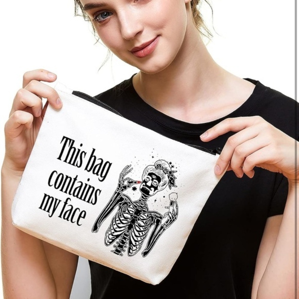 Funny Skeleton Makeup Bag Gift for Women
